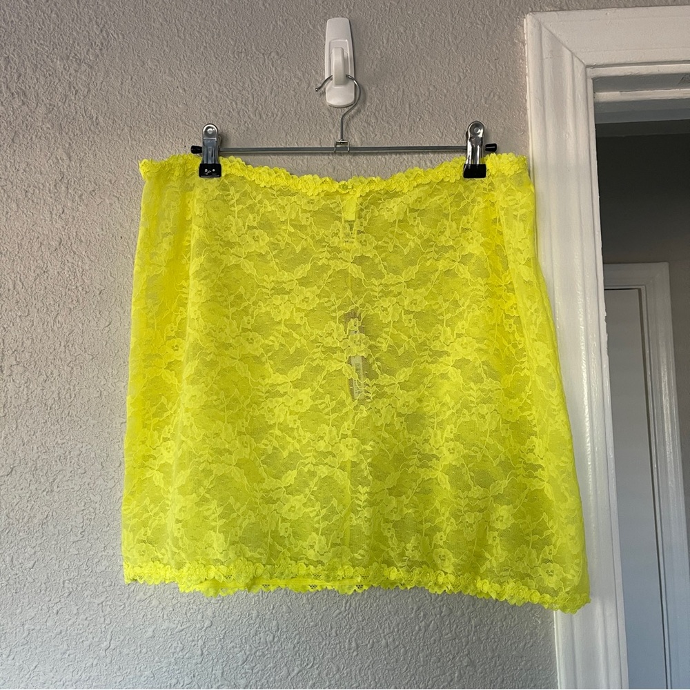 SKIMS Neon yellow stretch, lace, intimate skirt 3X NWT - Picture 8 of 8